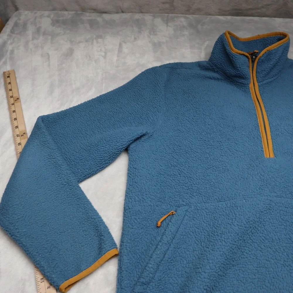 North Face Sweater Mens‎ Large Blue Gordon Lyons Fleece Pullover 1/4 Zip Outdoor